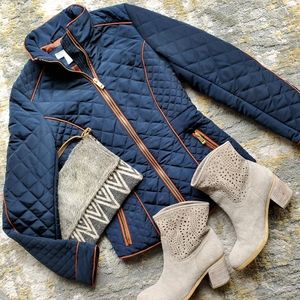 H & M Quilted Fitted Riding Jacket